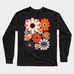 Botanical Chic Shirt - Abstract Floral Women's Tee - Stylish Casual Wear Long Sleeve T-Shirt